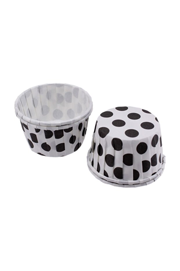 White Polka Dot Cupcake Mold - Large Size 62*40 Mm (100 Pieces)