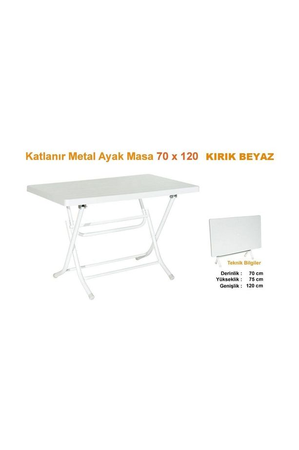 Netbazaars Plastik Katlanır Masa Bahçe Ve Balkonlarda Kolay Kullanım 70x120 Ölçülerinde - 2