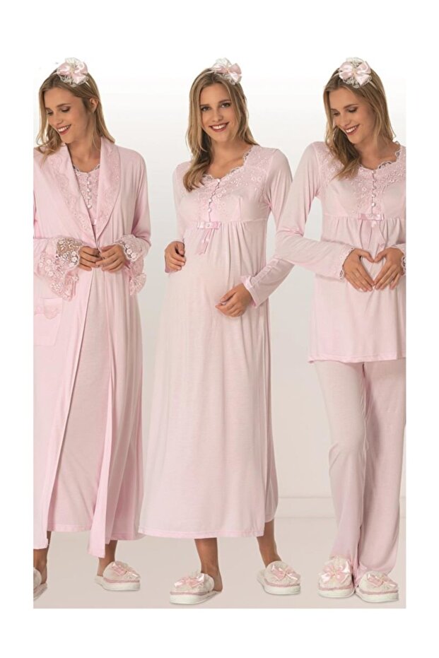 1924 Maternity Pink Set of 4 Slippers with Crown Gift