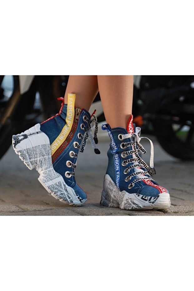 Kadın Mavi Kot Bot - 1