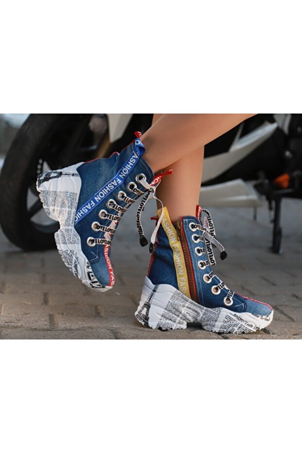 Kadın Mavi Kot Bot - 3