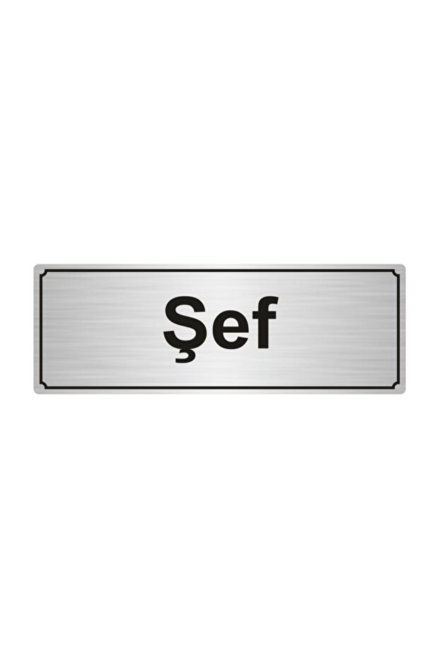 Chef Direction Sign 7Cmx20Cm Silver Color Metal