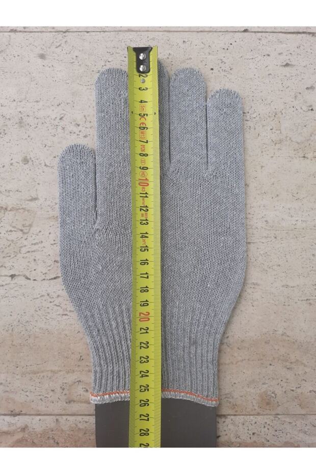 10 Çift Ham Pamuk Örme Iş Eldiveni - 5