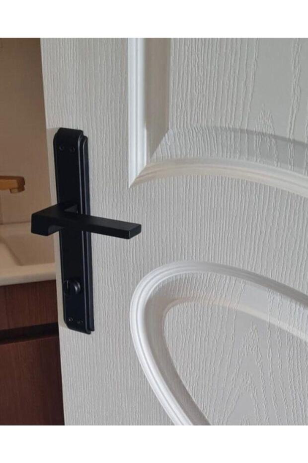 Anka Aynalı Kapı Kolu ( Oda ) Mat Siyah - 2