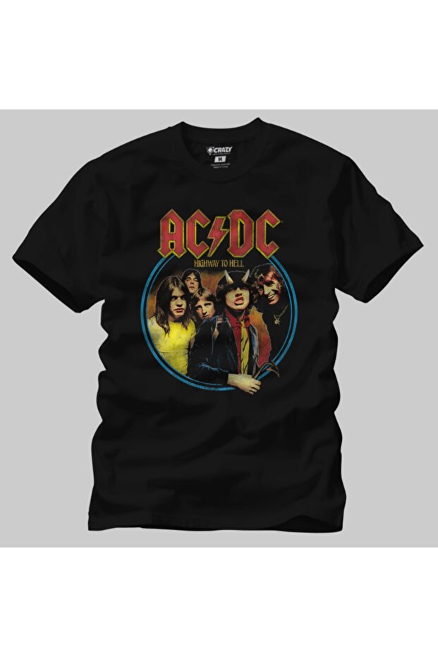 تي شيرت رجالي أسود من Ac Dc Highway To Hell