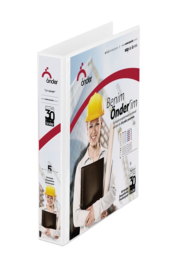 Pvc A4 Firm Folder (مجلد العرض) - 2 سم - أبيض مع آلية 4D