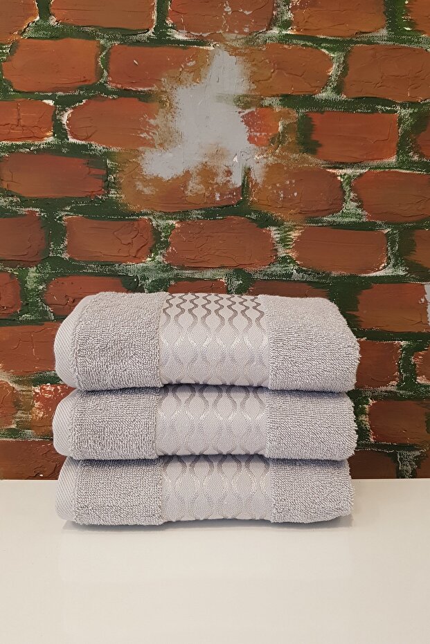 Elissa 3'lü Havlu - Gri - 1