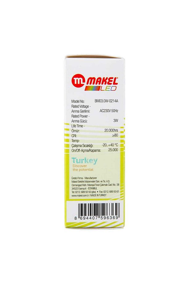 3W Mum Tipi Led Ampul Günışığı E14 - 4