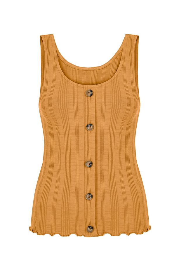 Sarı Button Detailed Cami Atlet - 4