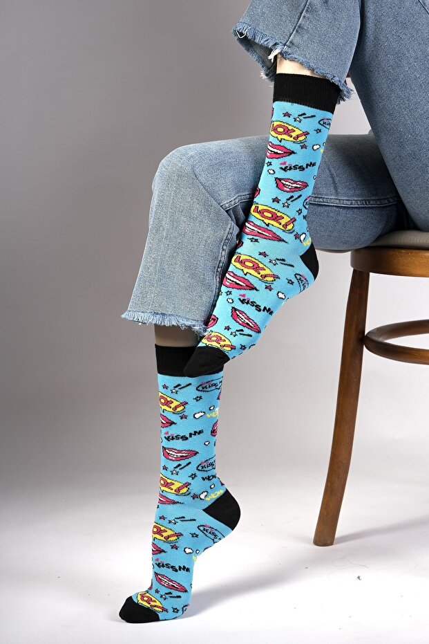 Pop Desenli Çorap - 4