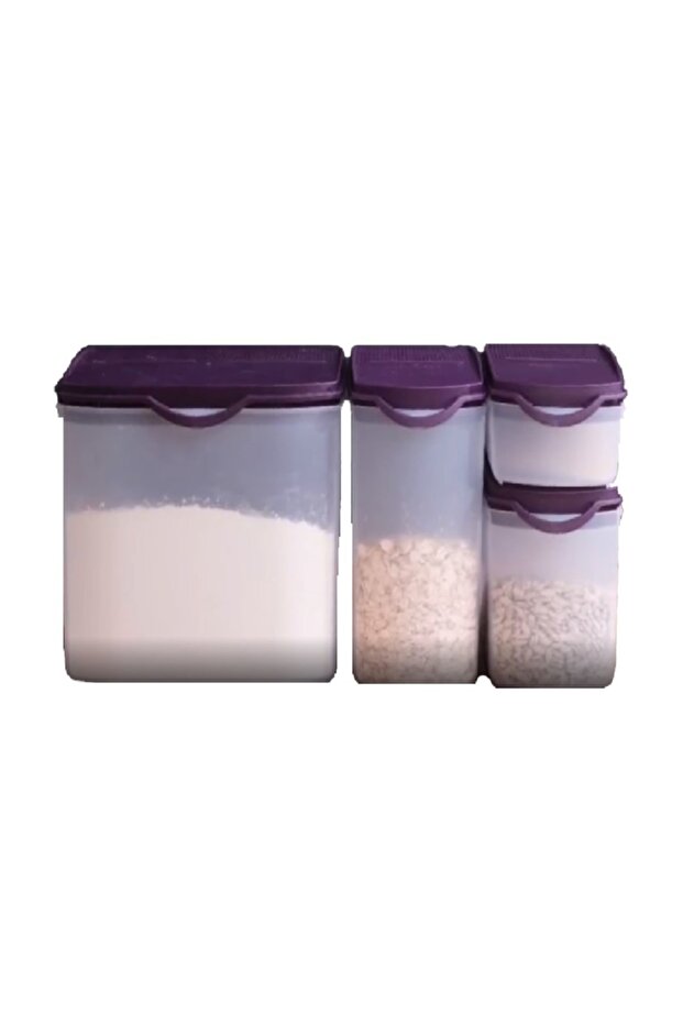 Oval Dizayn 4'lü Set Mürdüm - 2