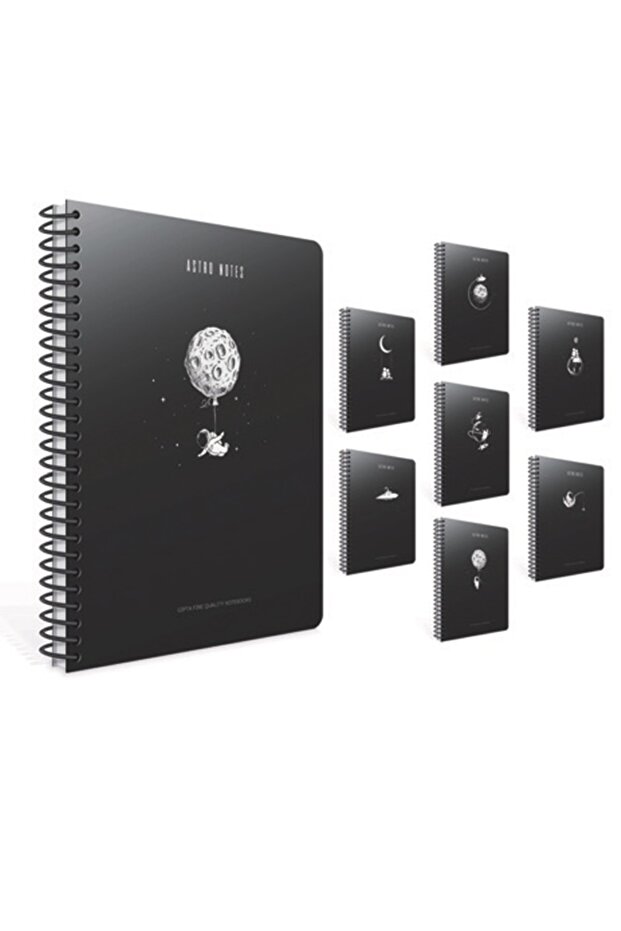 مجموعة دفاتر ملاحظات Astro Notes مقاس A4 مكونة من 80 ورقة وغطاء من الورق المقوى الحلزوني المربع مكونة من قطعتين (قطعتان)