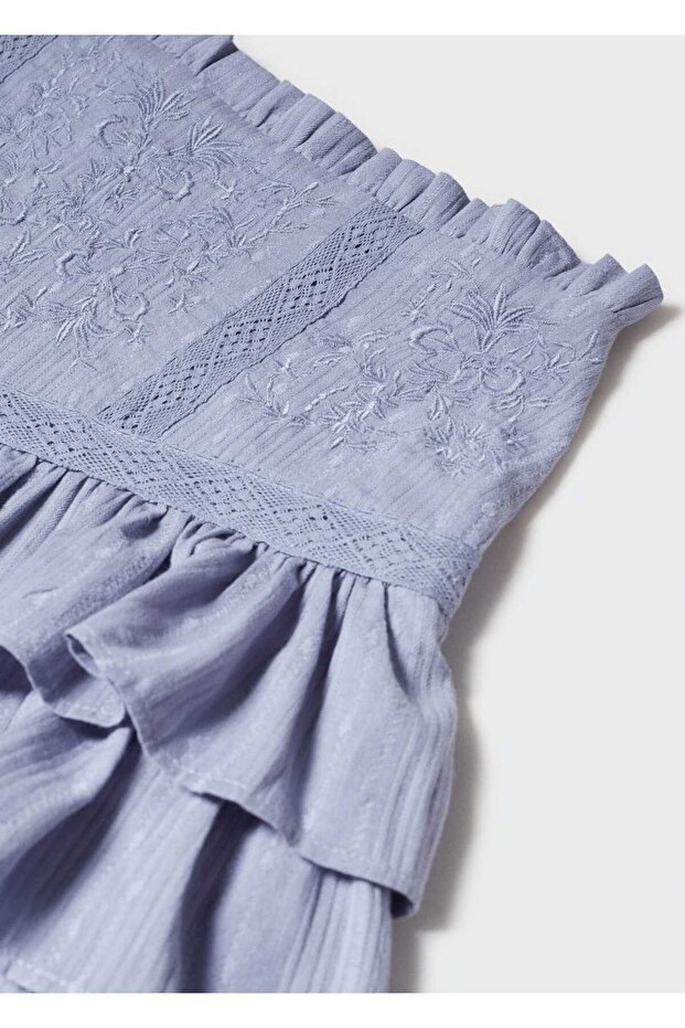 Işlemeli Volanlı Etek - 6