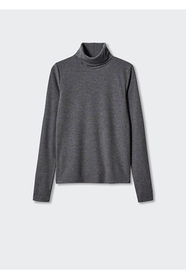 Lastikli Dik Yaka Tişört - 3