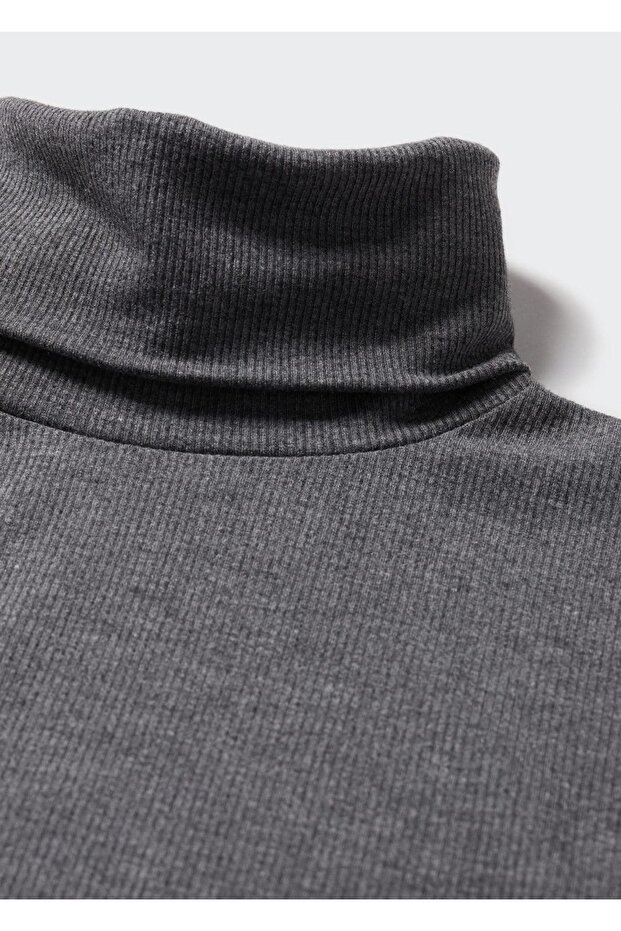 Lastikli Dik Yaka Tişört - 5