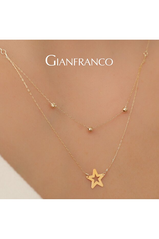 14 Ayar Yıldız Kolye - 3