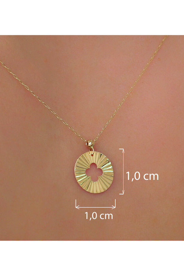 14 Ayar Yonca Kolye - 5