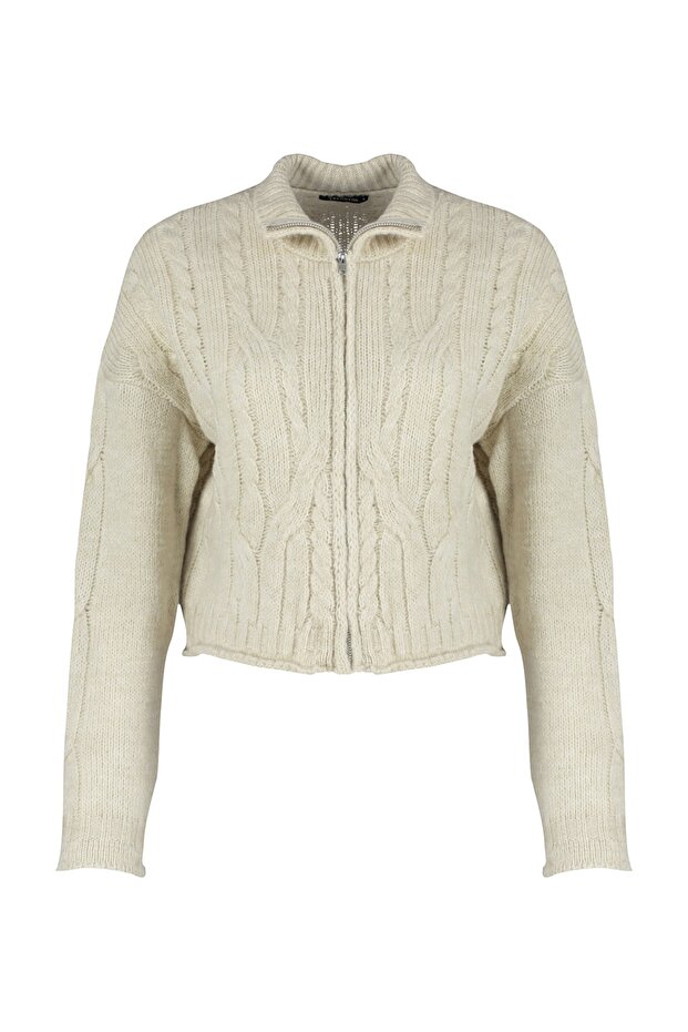 Mäkká textúra zapletená pletenina do vlasov so zipsom - Twoaw24Hi00202 - 6