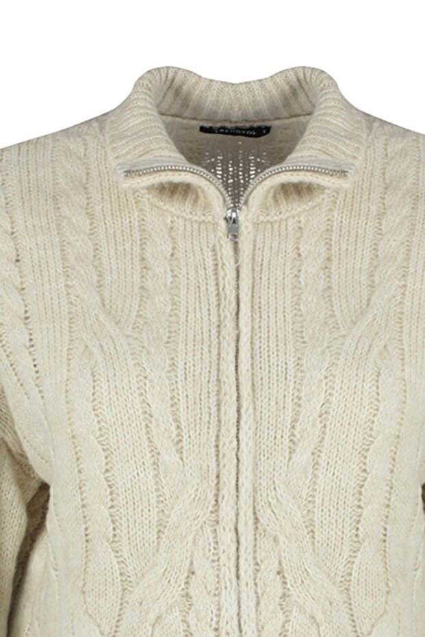 Mäkká textúra zapletená pletenina do vlasov so zipsom - Twoaw24Hi00202 - 7