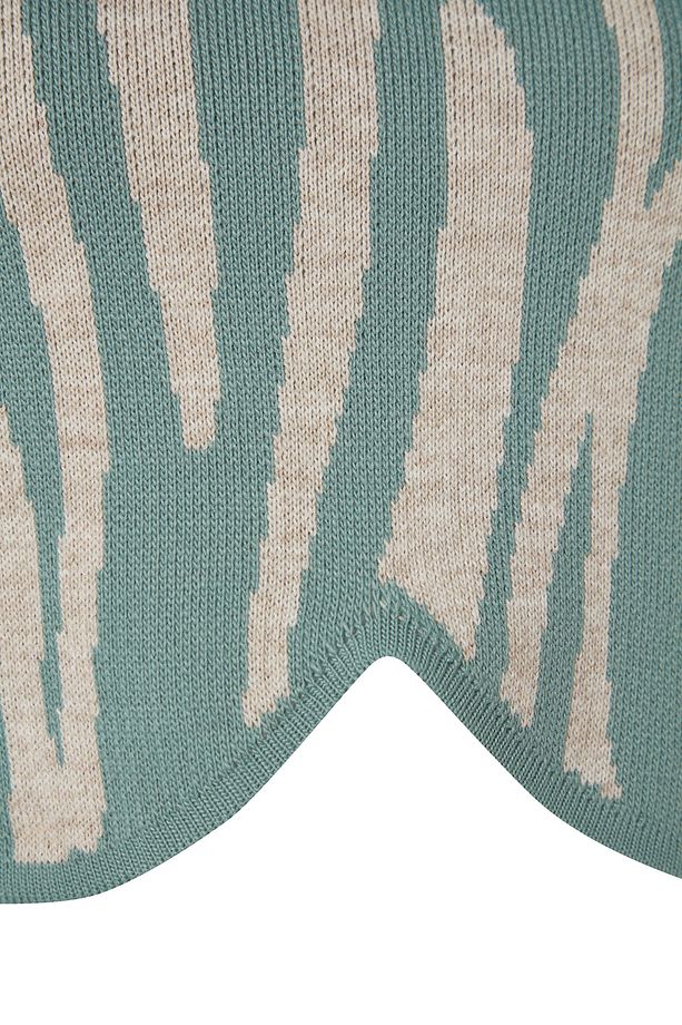 Mint Crop Zebra Desenli Renk Bloklu Triko Kazak TWOAW24KZ00694 - 7