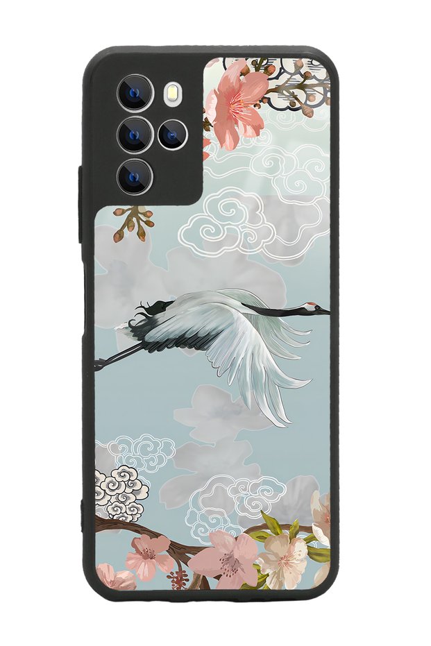 Omix X700 Glossy Phone Case with Watercolor Stork Design