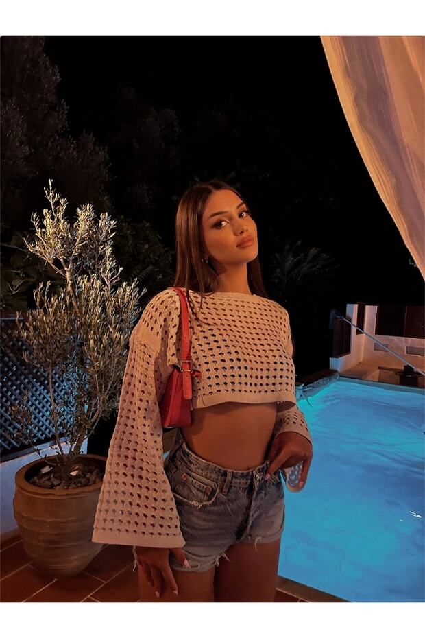 Ajurlu Triko Crop - 3