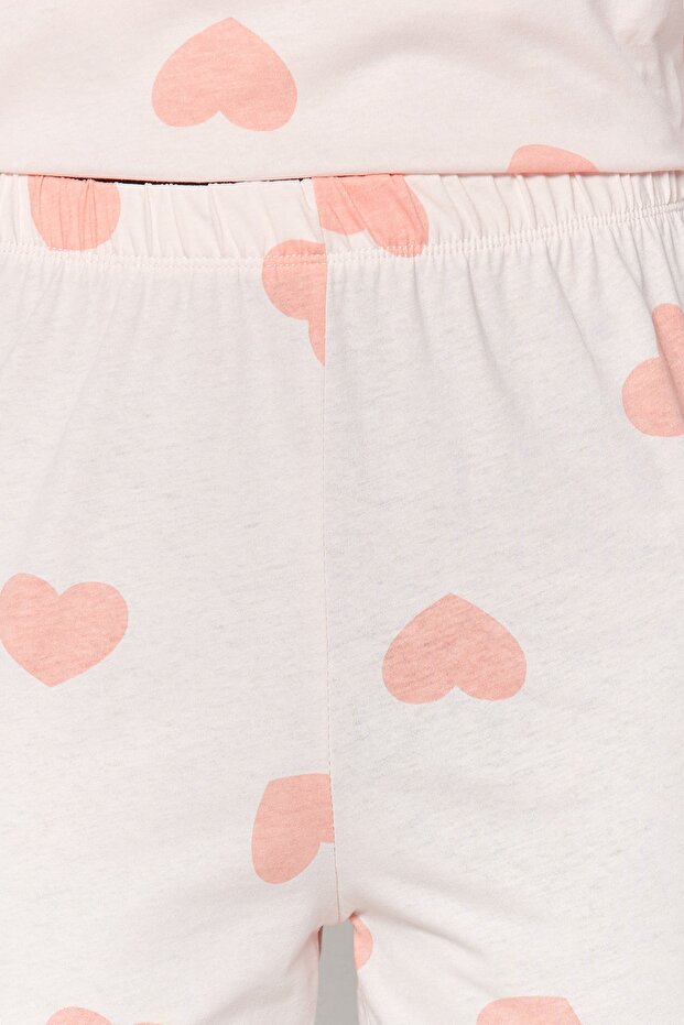 Heart Powder Pajama Set 100% Cotton - THMAW21PT0566 - 6