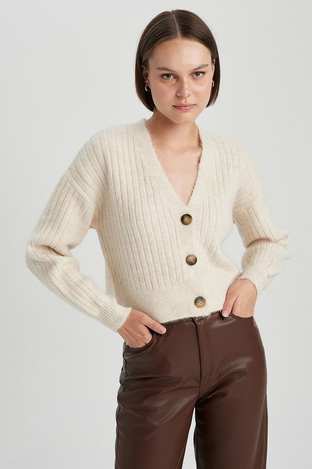 Regular Fit V Yaka Triko Hırka R1389az23wn - 3