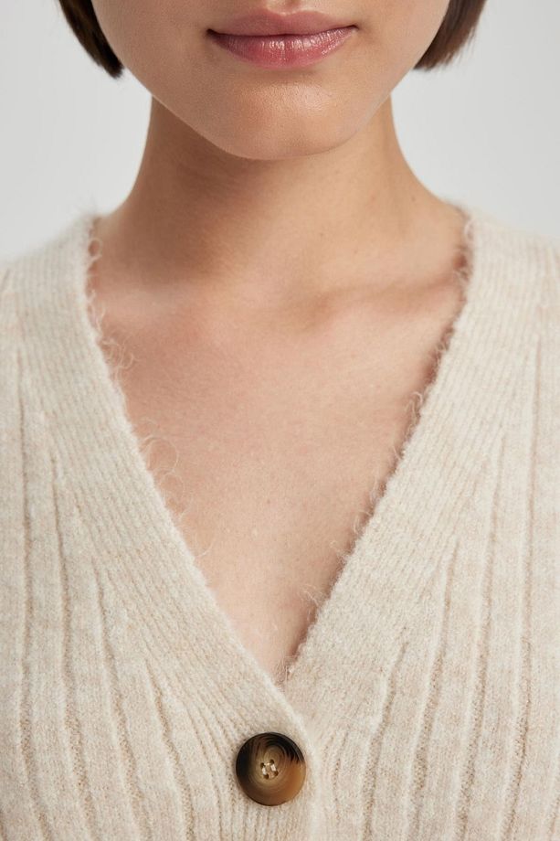 Regular Fit V Yaka Triko Hırka R1389az23wn - 5