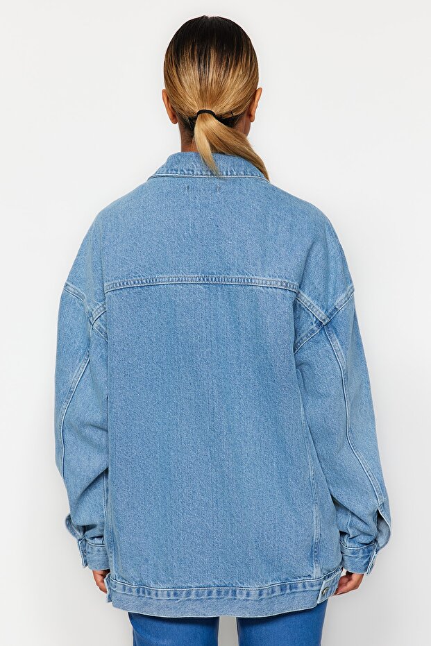 Mavi Oversize Trucker Denim Ceket TWOAW23CE00189 - 6