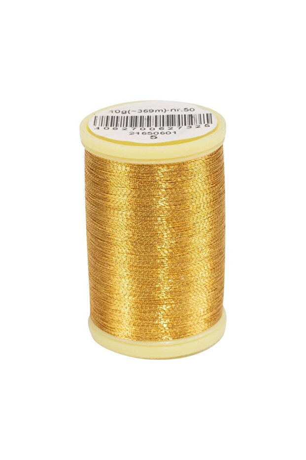 Anchor Anchor 02No Machine Glitter 10 Gram Small Reel - Machine Embroidery Rope Metallic Size 5 Dark Gold