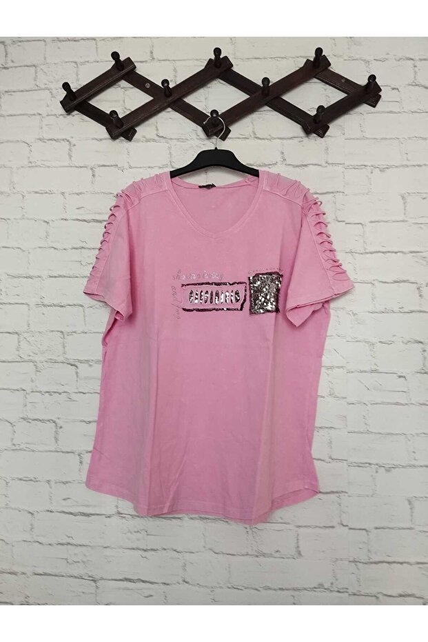 laser cut sleeve print 100% cotton grinded sparkle short-sleeved blouse