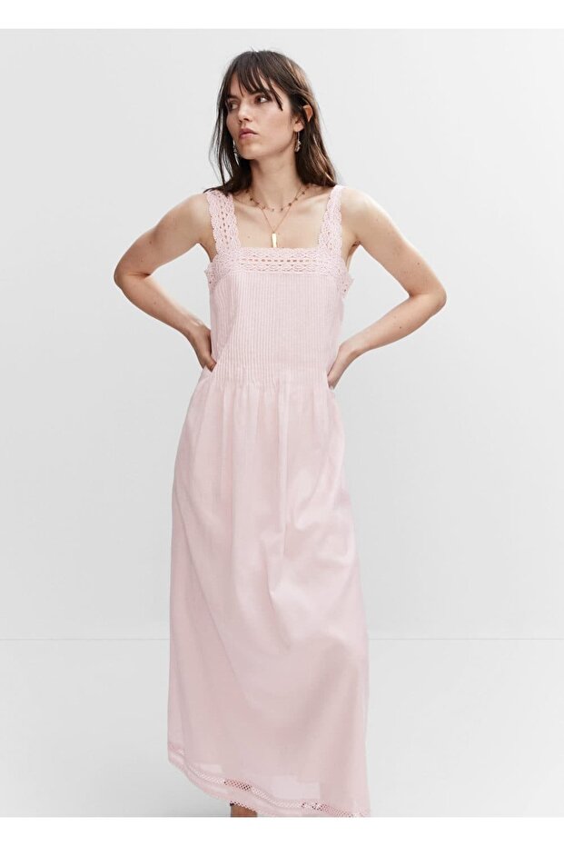 Işleme Detaylı Elbise - 1