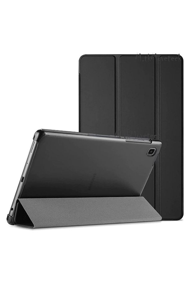Samsung Galaxy Tab A7 Lite 8.7 Inç Sm-t220 Tablet Kılıfı Akıllı Smart Uyku Modlu Katlanabilir Şeffaf - 1