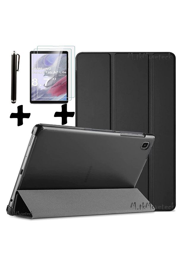 Samsung Galaxy Tab A7 Lite 8.7 Inç Sm-t220 Tablet Kılıfı Akıllı Smart Uyku Modlu + Ekran Camı +Kalem - 1