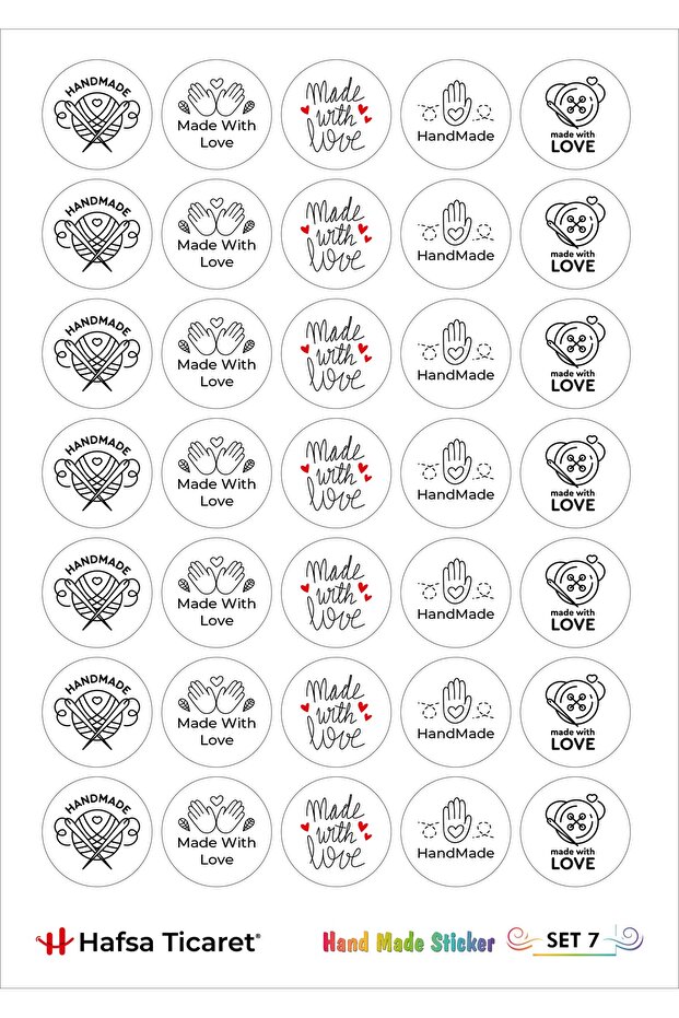 Hand Made Label 70 Pieces (2 Pages in A4 size)