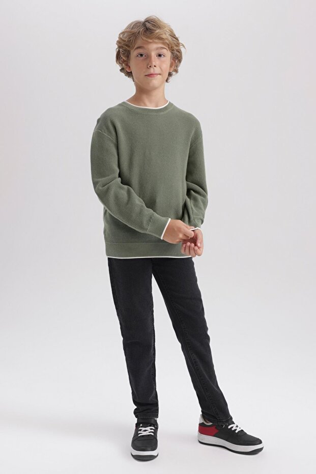 Erkek Çocuk Bisiklet Yaka Triko Kazak U8991a623wn - 2