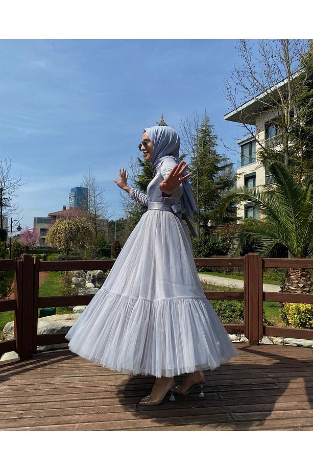 Gümüş Caroline Elbise - 1