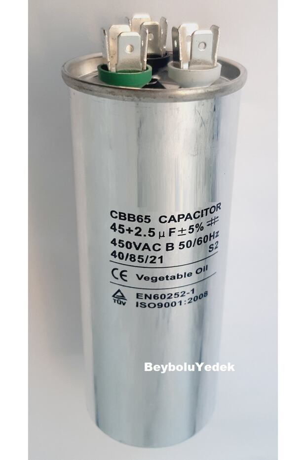 45+2,5 uF Klima Kondansatör , 45+2,5 MF 450 V AC Klima Kondansatörü - 1
