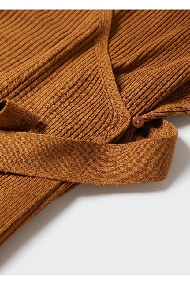 Bağ Detaylı Triko Elbise - 6