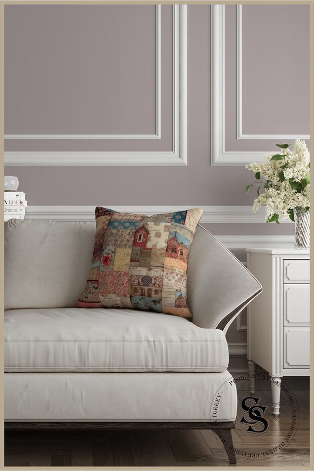 غطاء وسادة مطبوع رقميًا بنمط ماندالا مرقع - 5