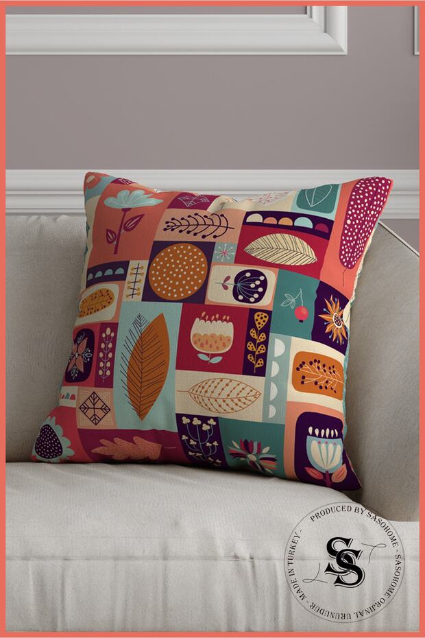 غطاء وسادة مطبوع رقميًا بنمط ماندالا مرقع - 2