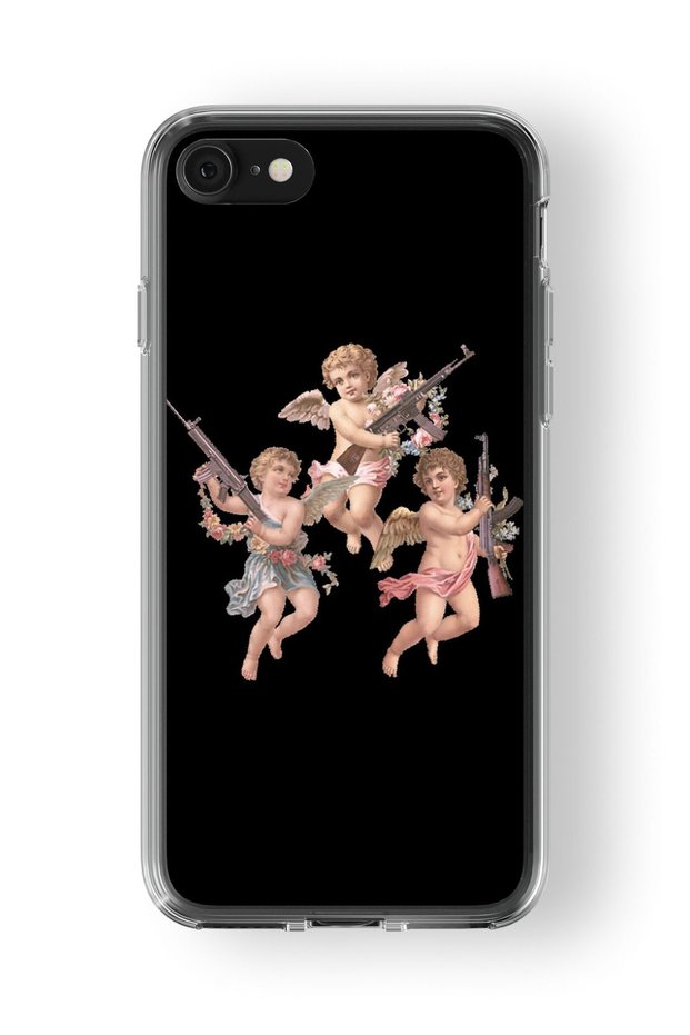 3 Angel Design Printed Transparent Case Compatible with iPhone 6 Plus and 6S Plus