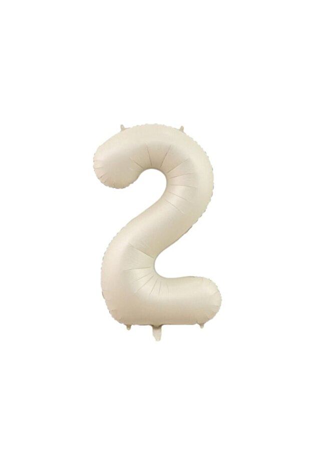 2 Number Cream Foil Balloons 80 cm