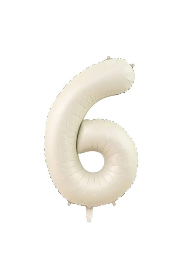 6 Years Old Stone Color Number Foil Balloon (34 Inch - 76 Cm)