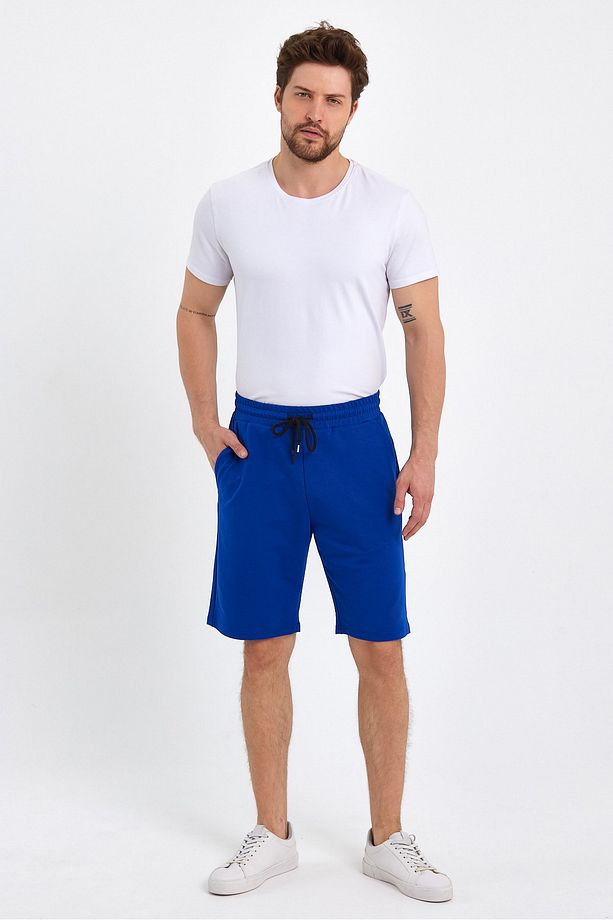 Erkek Saks Standart Fit Normal Kesim Casual Örme Şort - 4