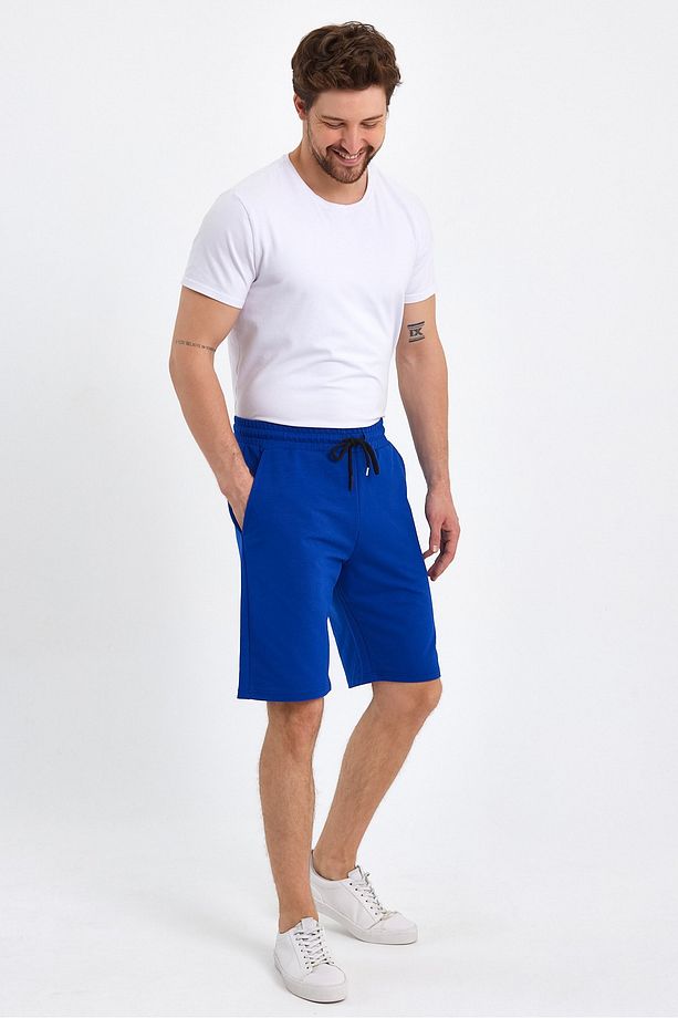 Erkek Saks Standart Fit Normal Kesim Casual Örme Şort - 6