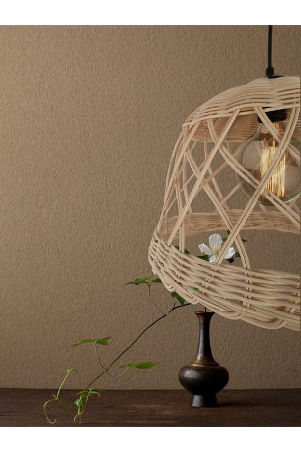 Bohem Rattan Bambu Hasır Avize 30cm - 2