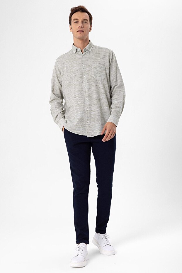 Köşeli Manşet Regular Kalıp Düz Gömlek - 2