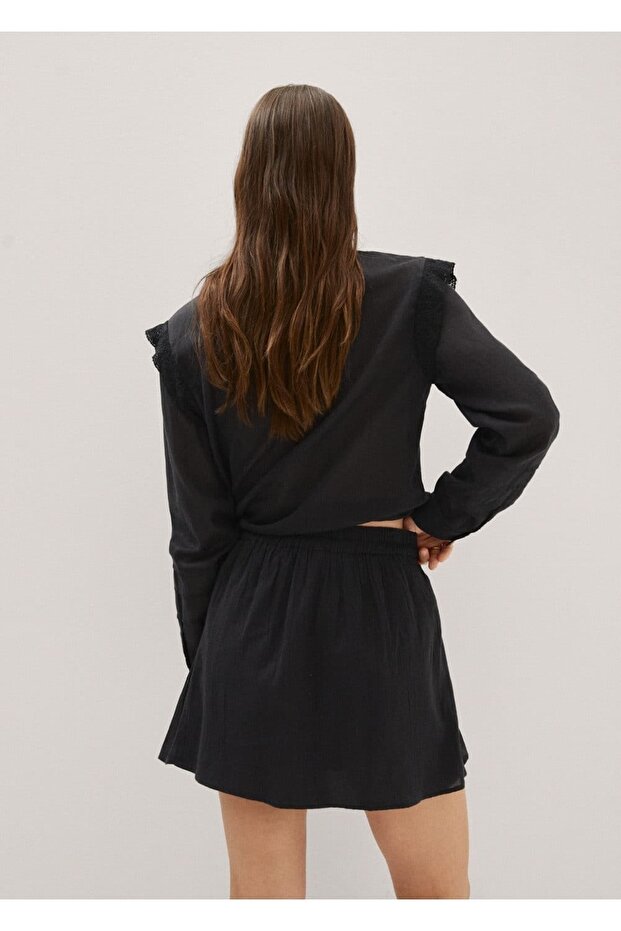 Volanlı Pamuklu Etek - 4